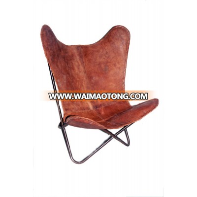 Leather butterfly chair