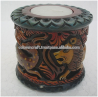 wooden tea light-hunting oil antique candle