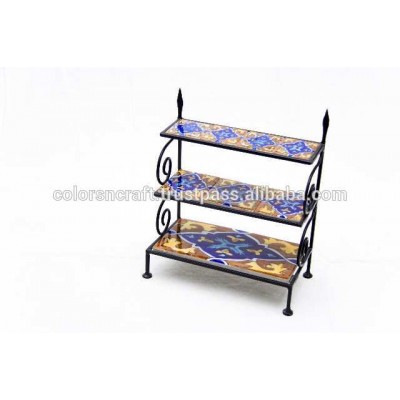 Rajsathani Vintage Jaipuri ceramic blue pottery Shoe rack