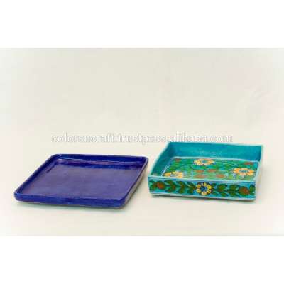 Jaipur Blue pottery Ceramic serving Tray