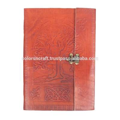 genuine goat leather custom flap travel leather journal