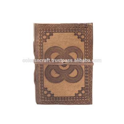 genuine leather journal with flap and embossing