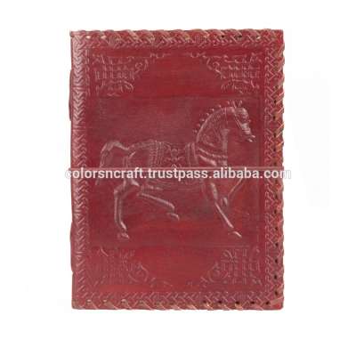 promotional high quality horse embossed leather journal