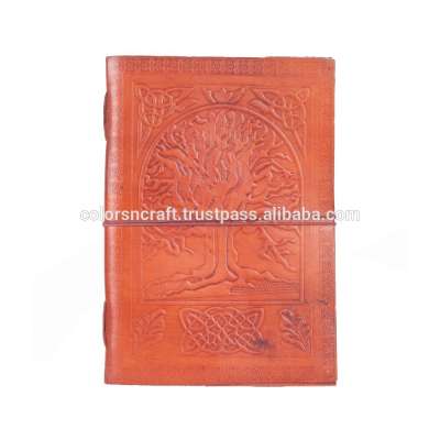 genuine quality leather journal orange color