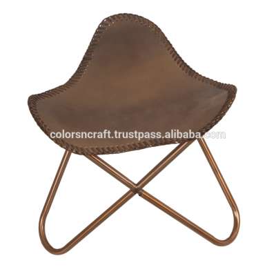 high quality genuine leather brown camping/fishing stool