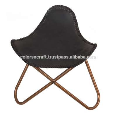 high quality genuine leather outdoor butterfly stool for camping/fishing