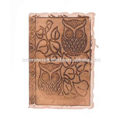 genuine leather journal with deckless leather cover